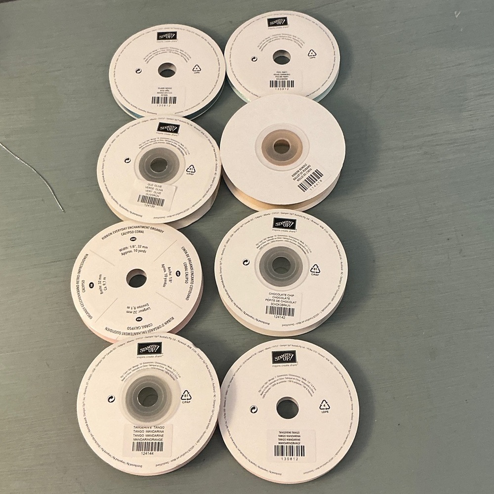 Stampin' Up! Lot of 26 Spools of Ribbon of Various Colors, Sizes & Designs - Picture 16 of 16